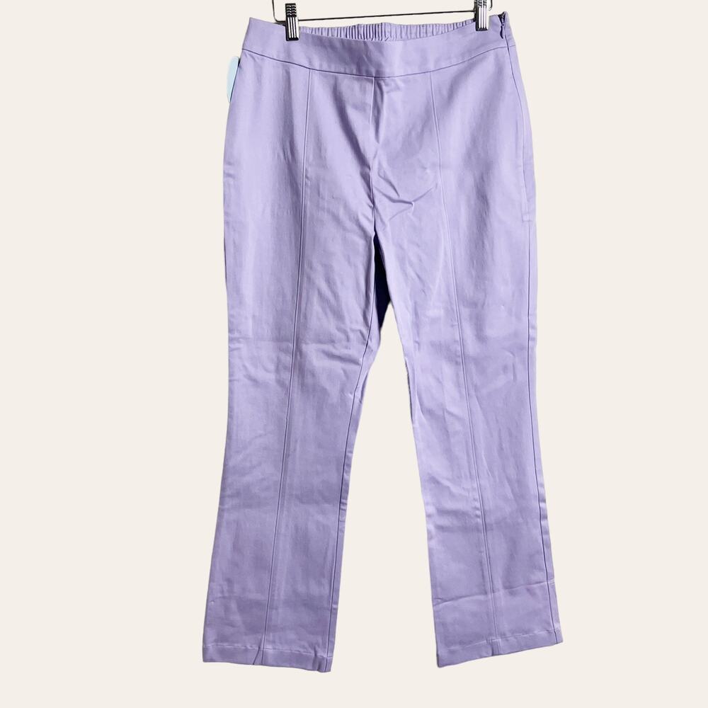 Hill House Lavender Purple Claire Mid Rise Straight Leg Pants Size L - Picture 4 of 11